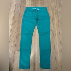 7 For All Mankind Green Skinny Jeans